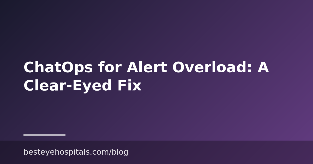 ChatOps for Alert Overload: A Clear-Eyed Fix